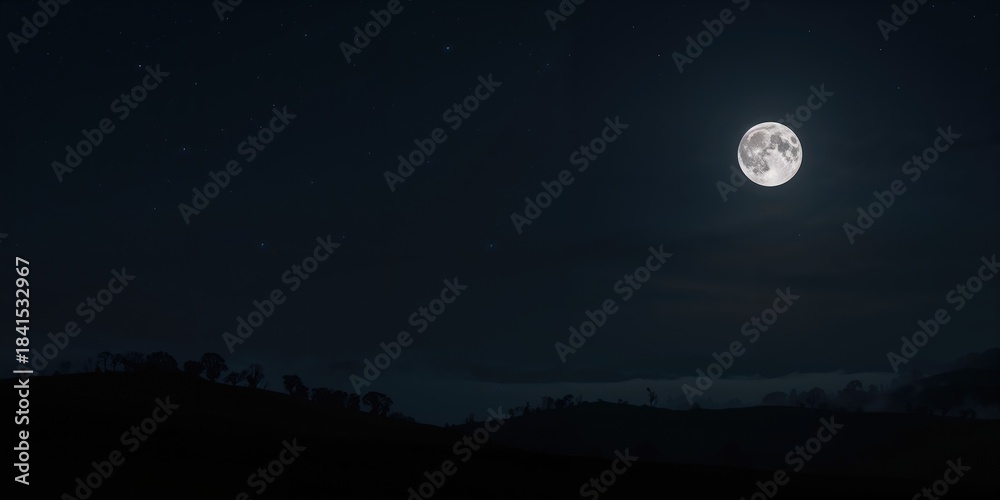 Obraz premium A new moon in the night sky lunar phases, with focus on celestial observation and sky monitoring, Earth Day