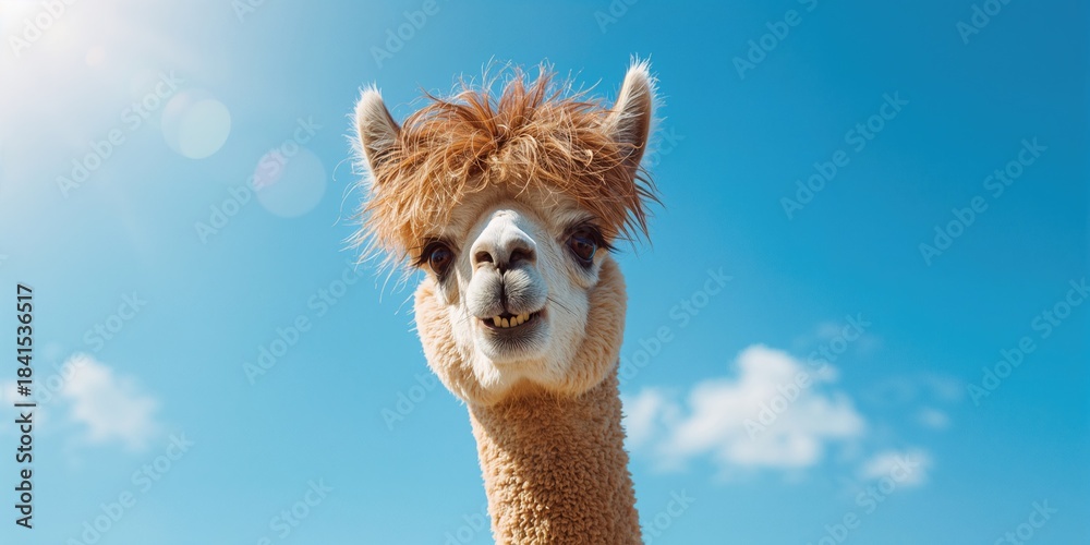 Fototapeta premium Vivid photo of an isolated creature with messy, vibrant hair, highlighting wildlife diversity, World Wildlife Day