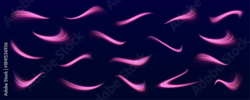 Abstract glowing spirals twist like liquid ribbons, sparkling vividly along every curve. Motion radiates energy and excitement. Perfect for sci-fi compositions.
