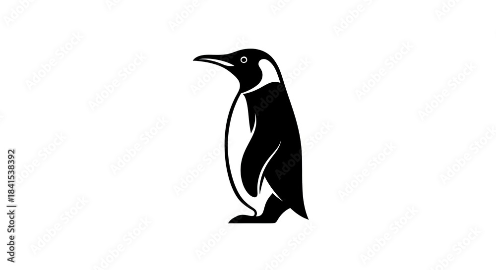 Obraz premium Elegant Penguin Silhouette Vector Art Minimalist Design.