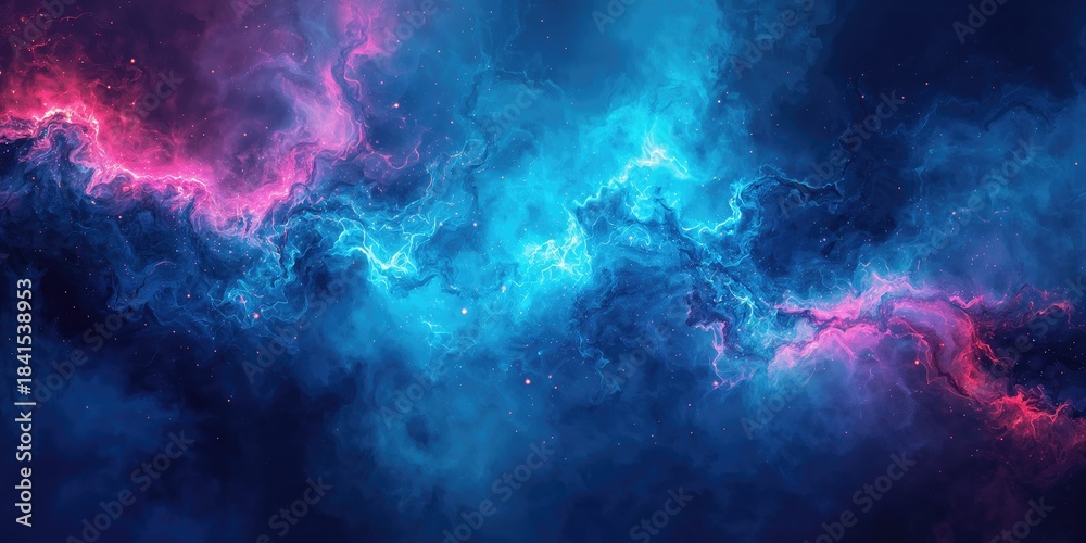 Obraz premium Blue pink fantasy background, ideal for text and layout designs, with vibrant color contrast
