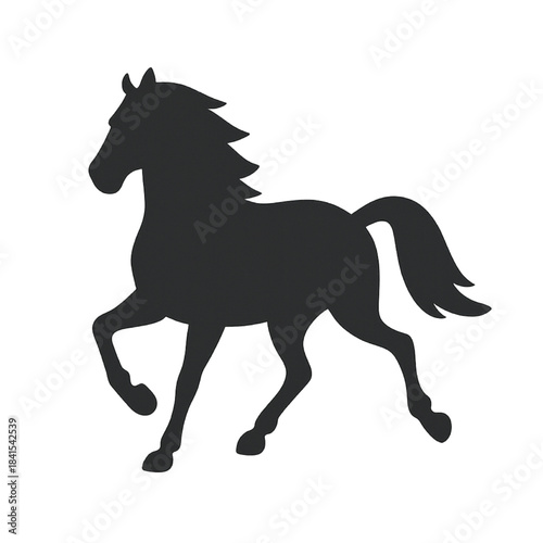 Trotting Horse Silhouette Vector | Equine Motion & Stylized Animal Icon