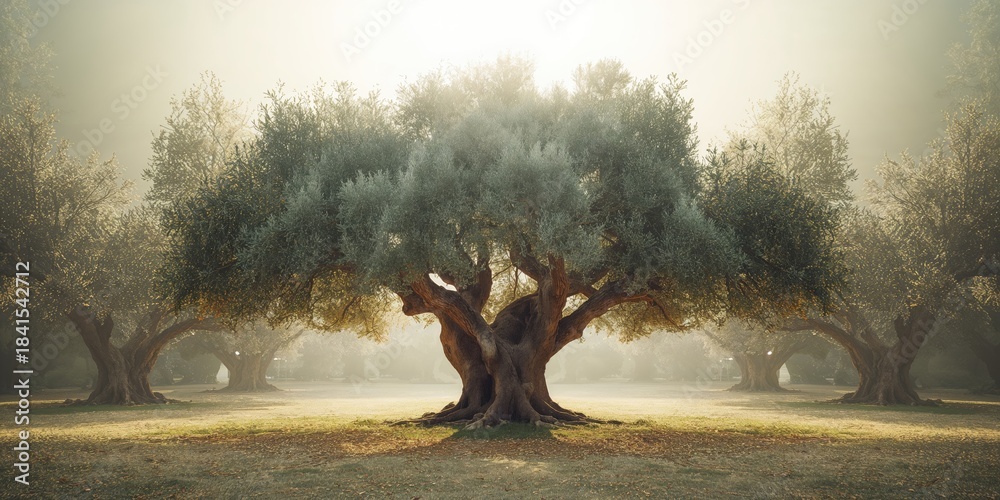 Fototapeta premium Biblical Garden scene with Jesus praying prior to capture, highlighting spiritual devotion and historical setting