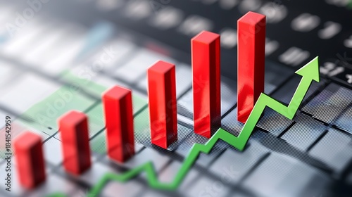 Market analysis bars highlighting improvement high resolution picture