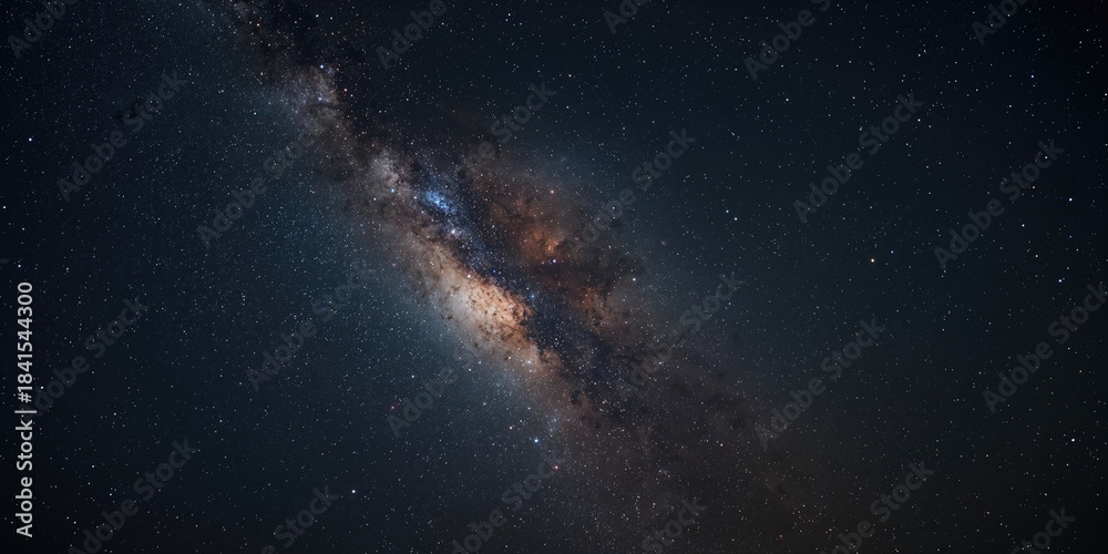 Obraz premium Milky Way galaxy in space, dense star field as a celestial navigation backdrop, Earth Day