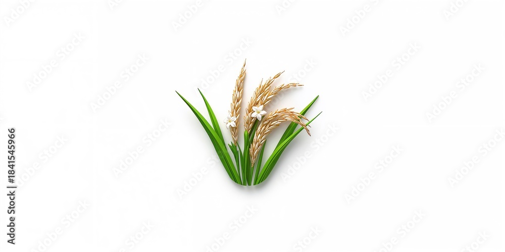 Fototapeta premium Icon representing rice grains used in food packaging, food safety and quality control, World Food Day