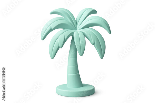 3d stylized tropical mint green palm tree rendering