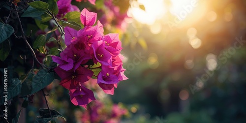 Bougainvillea flower plant captured head-on its colorful bracts