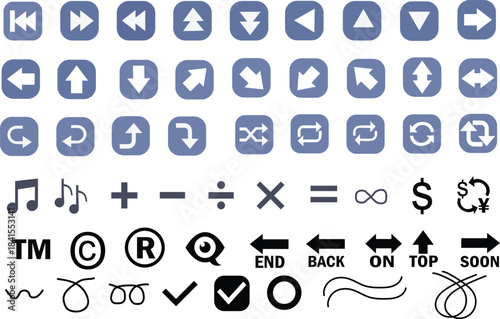 Set of hand drown icons