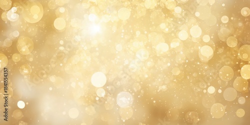 Bright and sparkling bokeh background with yellow gold glitter texture used for luxury design, background for text and layout