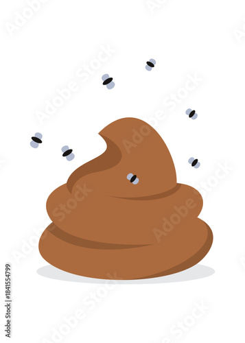 Poop and Insect flying stock illustration