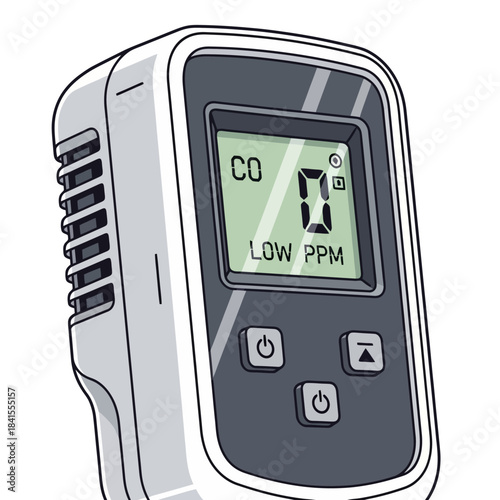 Digital Carbon Monoxide Detector Meter Displaying Low PPM Reading