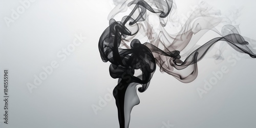 Dark smoke particles and gases dispersing in the air, suitable for atmospheric or industrial themes