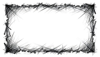 Abstract grunge black ink splatter border frame with distressed texture