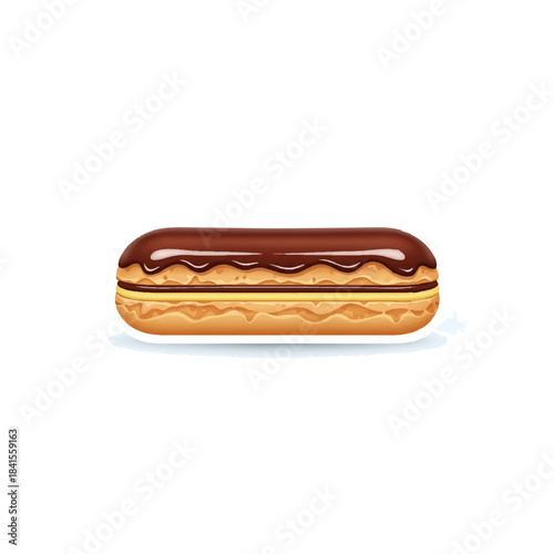 Delicious Chocolate Eclair Pastry Food Icon