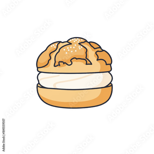 Cream Puff Pastry Dessert Illustration