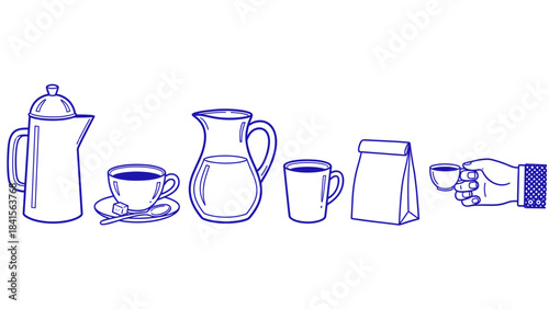 Coffee time with various coffee utensils