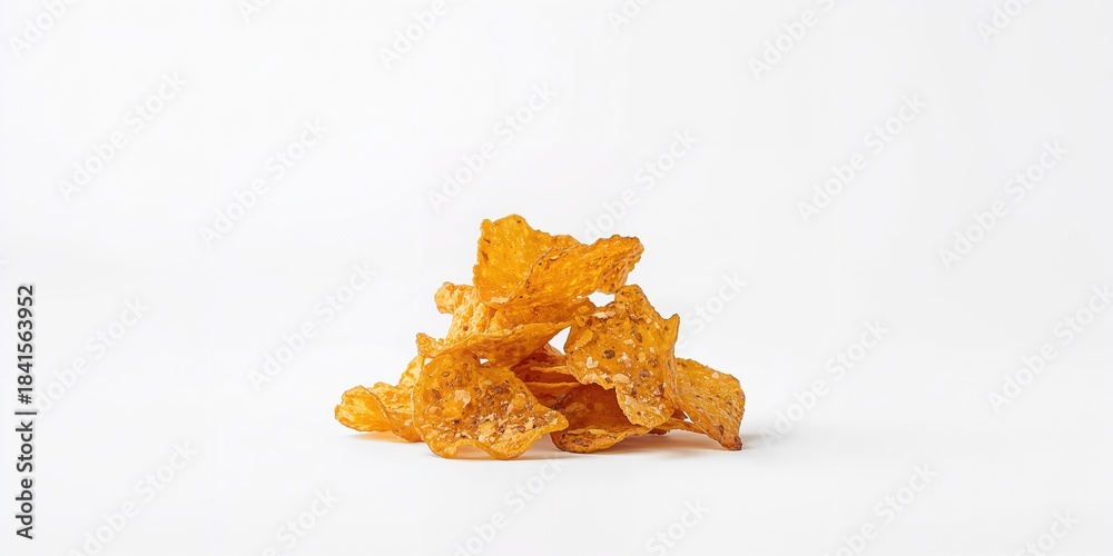 Fototapeta premium White background with isolated chips, ideal for product display or advertising