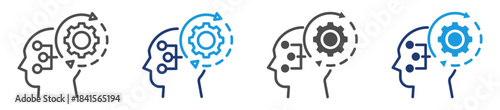 critical thinking  icon set with multiple style