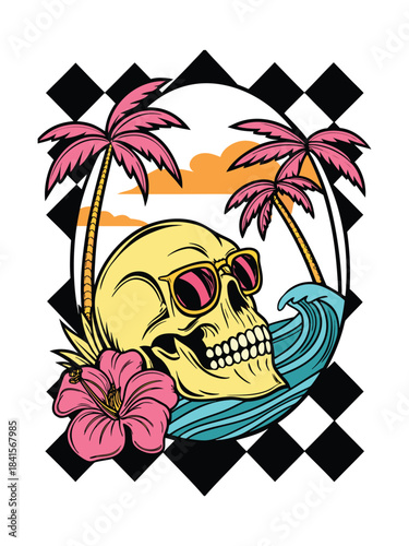 Stylized Skull Illustration Artwork EPS Vector Design