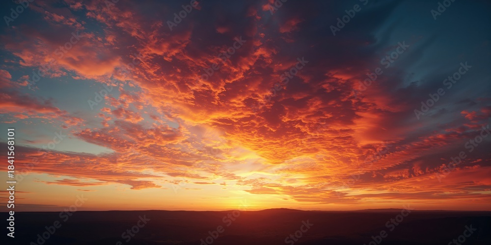 Fototapeta premium Vivid nighttime landscape featuring illuminated clouds creating a dynamic background for visual design