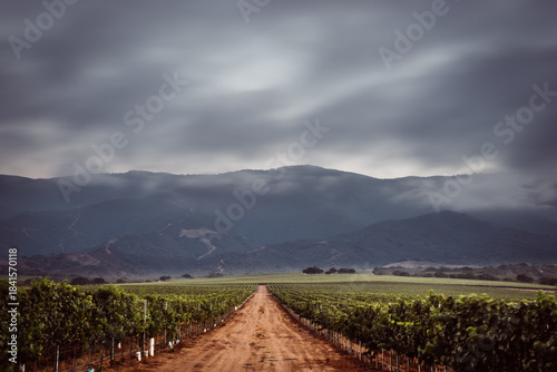 storm clouds over the vineyard mountains
