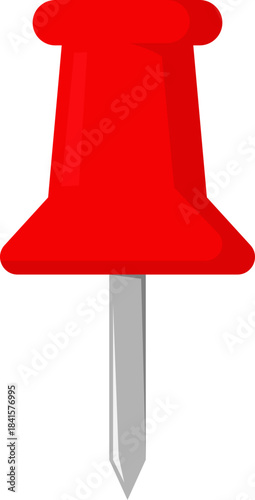 Red push pin icon with 3D shading