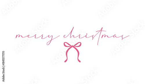 Text Christmas Blessings hand written calligraphy lettering. Coquette handmade vector illustration. Fun brush ink typography for photo overlays, t-shirt print, flyer, poster design