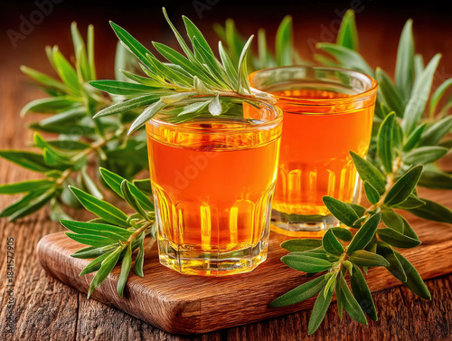 Grappa Italian drink in a g...