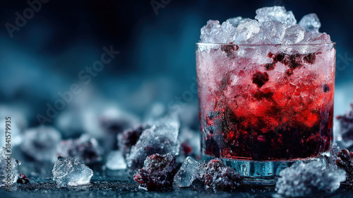 Pink drink with crushed ice...