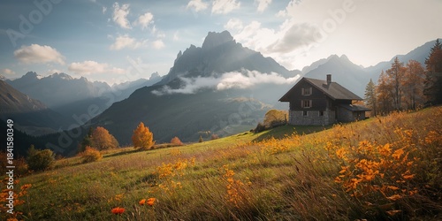 Scenic view of fall colors in Belluno Dolomites, highlighting seasonal landscape shift