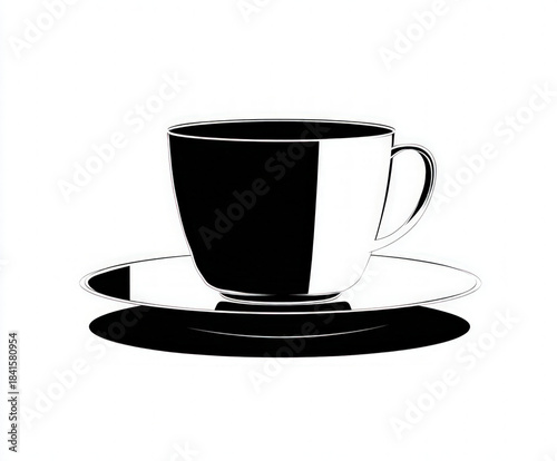 coffee cup silhouette , bla...