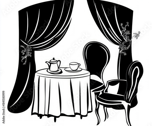 stage silhouette , black an...