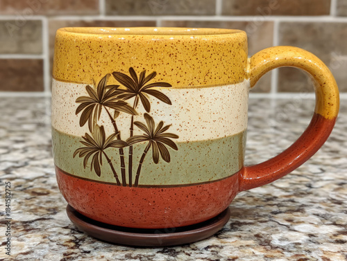 Tiki cocktail in a festive mug