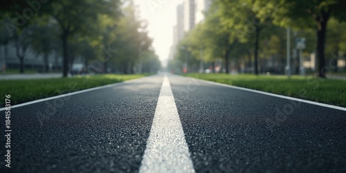 White and gray bike lane surface with a focus on urban cycling safety features