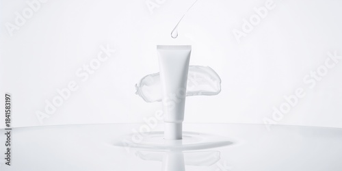 Cosmetic cream isolated on white, skincare formulation and texture for cosmetic safety