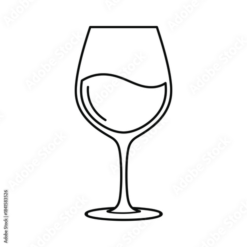 A simple line drawing of a wine glass on a