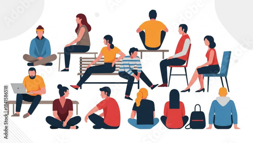 Architectural CAD People Set – Outdoor Human Figures Isolated on White