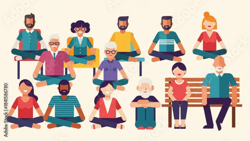 Group of people practicing yoga