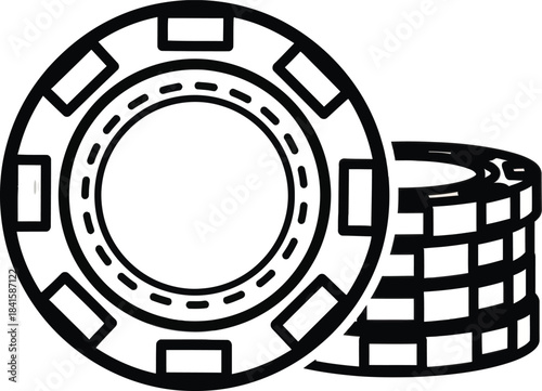 Casino Poker Chips Gambling Icon Vector