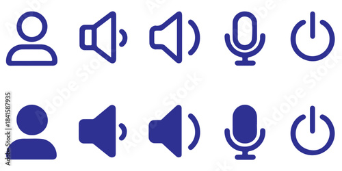 User speaker microphone off icons user icon speaker icon