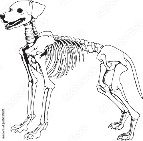 Dog skeleton veterinary vector illustration