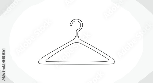 Minimalist continuous one-line drawing animation of a clothes hanger for fashion and laundry concepts on a simple textured background.