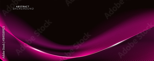 Abstract background using dark pink tones on a black background. The lines and curves are like gentle and flowing waves, creating a modern atmosphere.