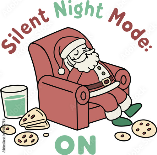 Silent Night Mode: Tired Santa Claus Christmas Design