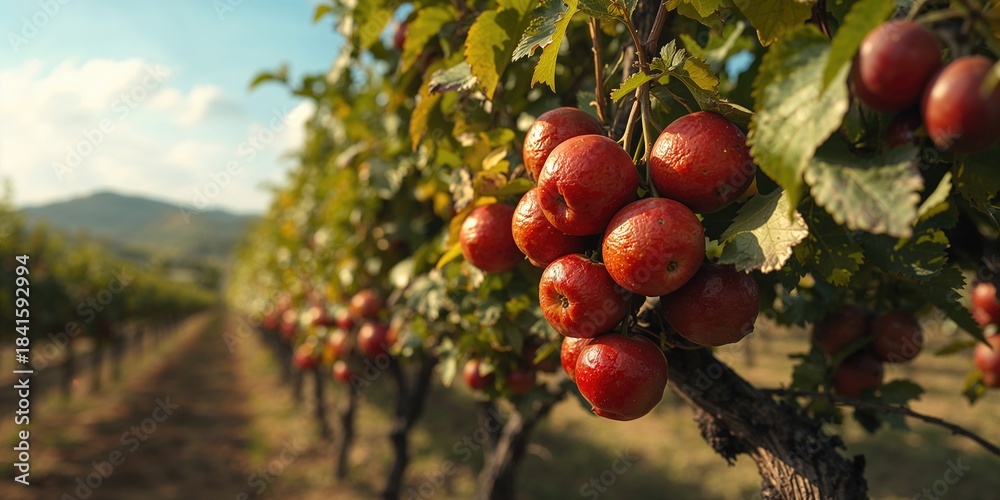 Fototapeta premium Grapefruit crop in Spain, illustrating agricultural harvest during peak season