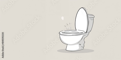 Cartoon of a toilet basin, simple design for bathroom layout planning