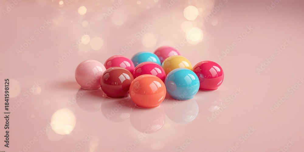 Obraz premium Sweet chocolate candies with shiny glaze, suitable for product branding and visual appeal in food photography