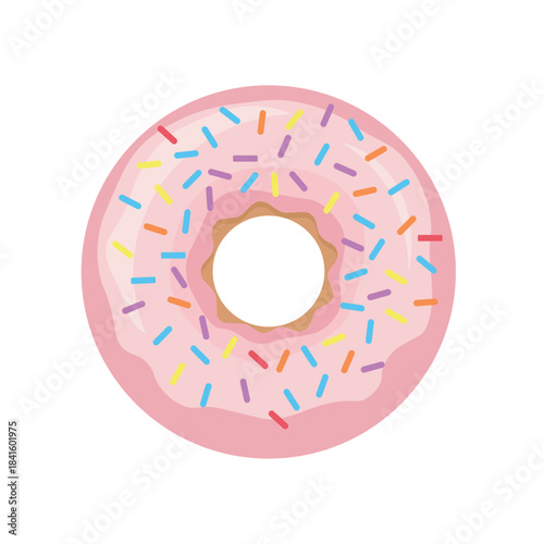 Delicious Pink Donut with Colorful Sprinkles