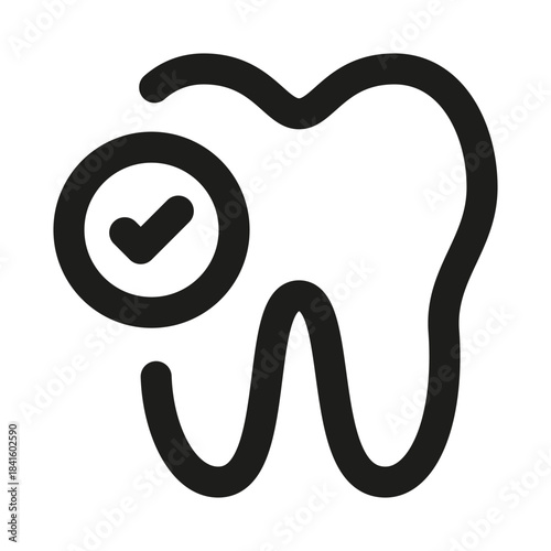 Teeth Dental Icon. Modern Professional Minimal Line Vector Symbol for Oral Care and Dentistry